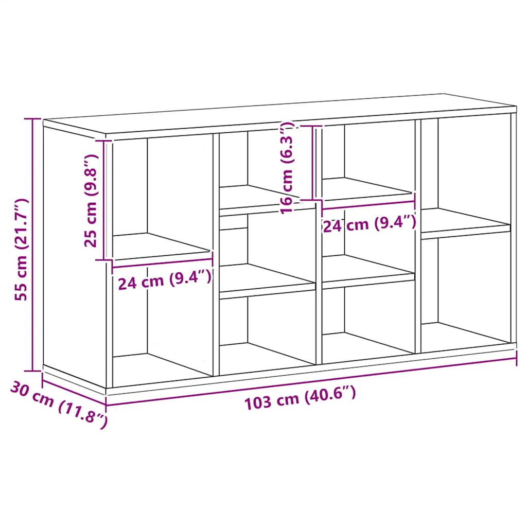Schuhbank Sonoma-Eiche 103X30X55 Cm Holzwerkstoff Sonoma Eiche