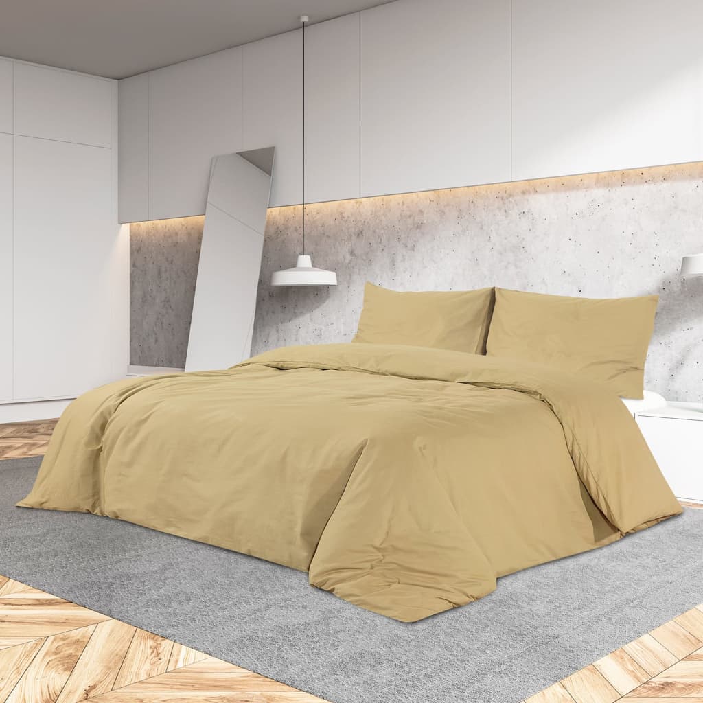 Bettwäsche-Set 140X200 Cm Leichte Mikrofaser Taupe