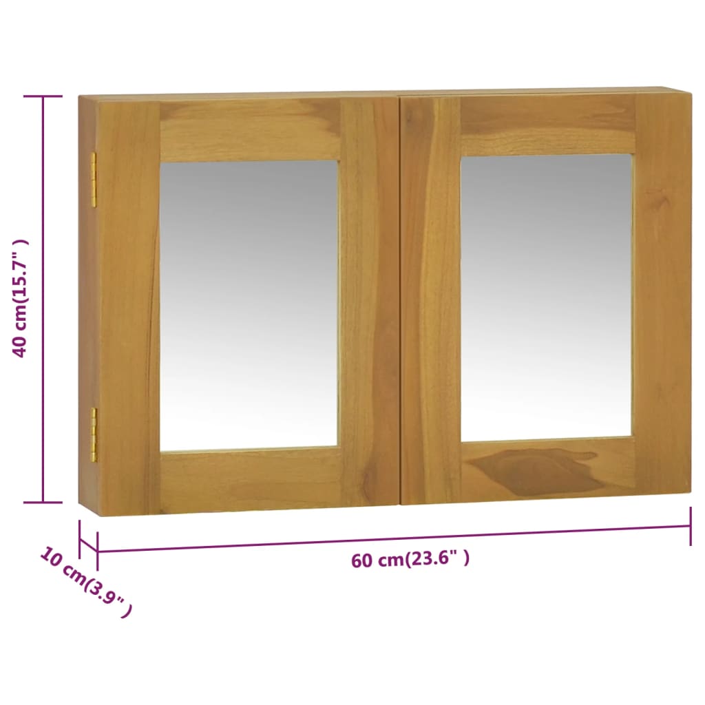 Spiegelschrank 60X10X40 Cm Massivholz Teak