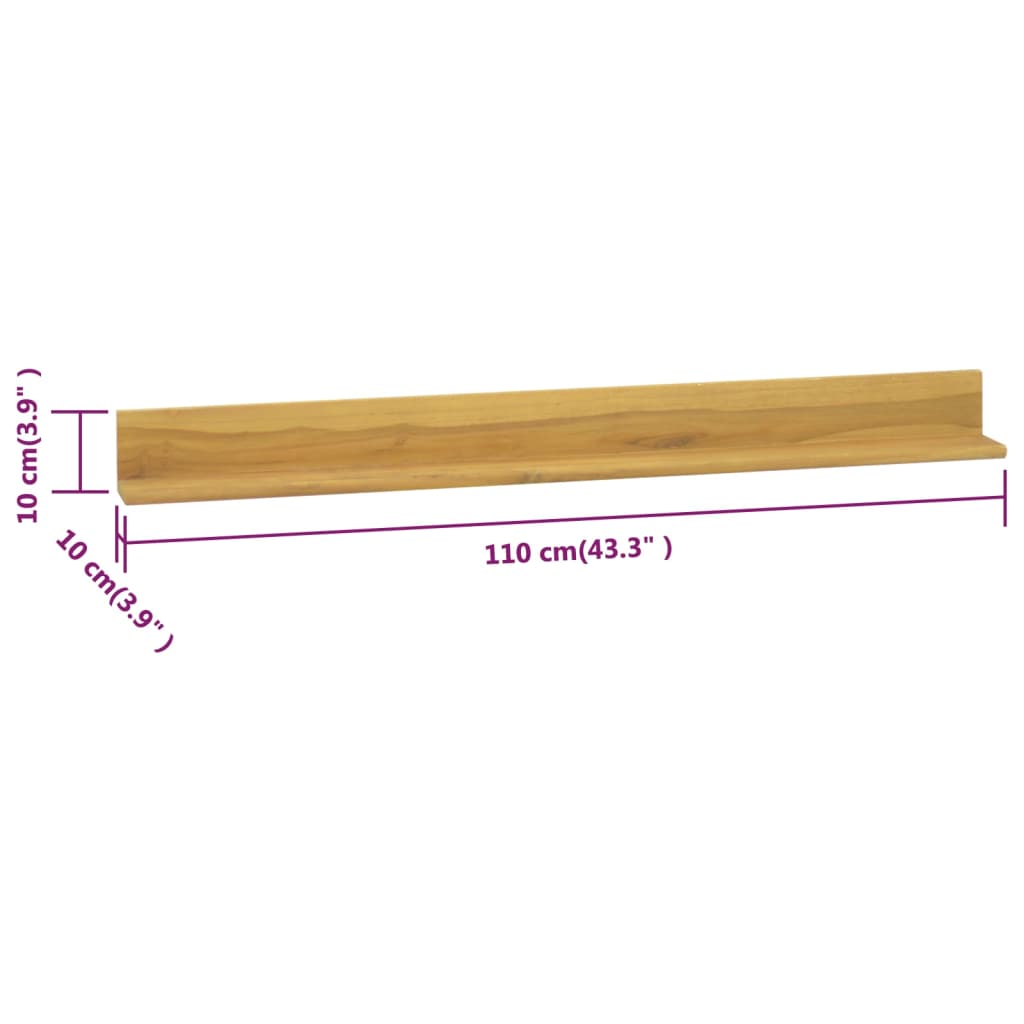 Wandregale 2 Stk. Massivholz Teak