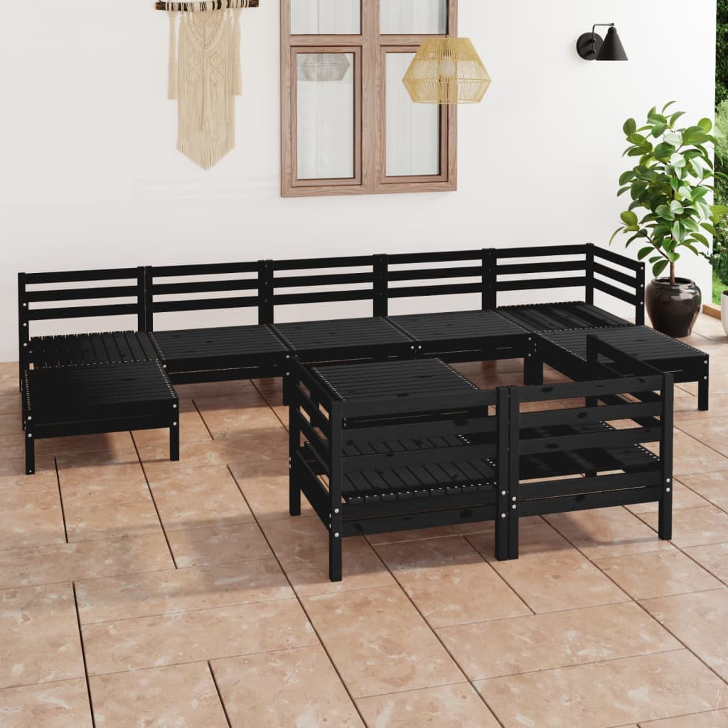 10-Tlg. Garten-Lounge-Set Massivholz Kiefer