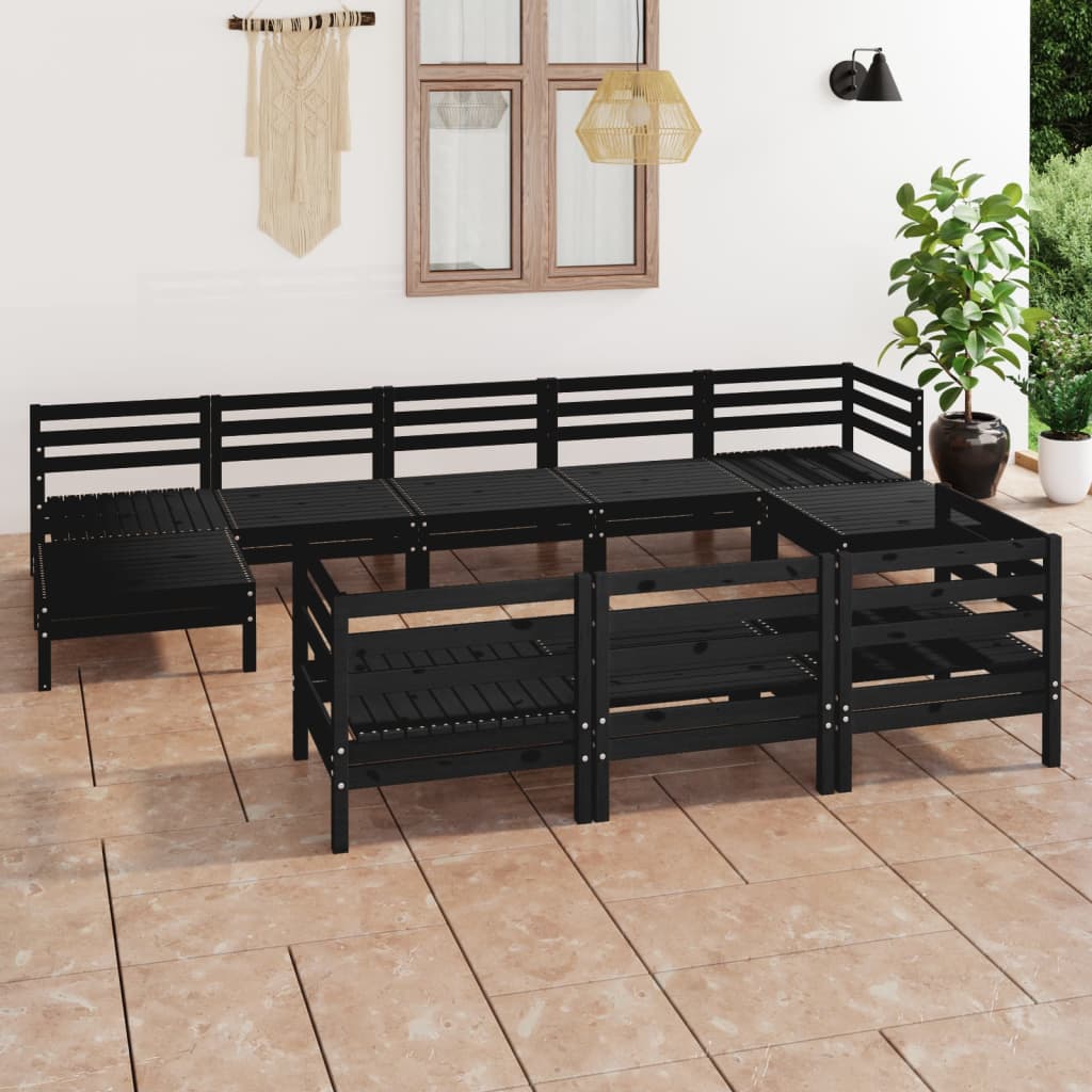 10-Tlg. Garten-Lounge-Set Massivholz Kiefer