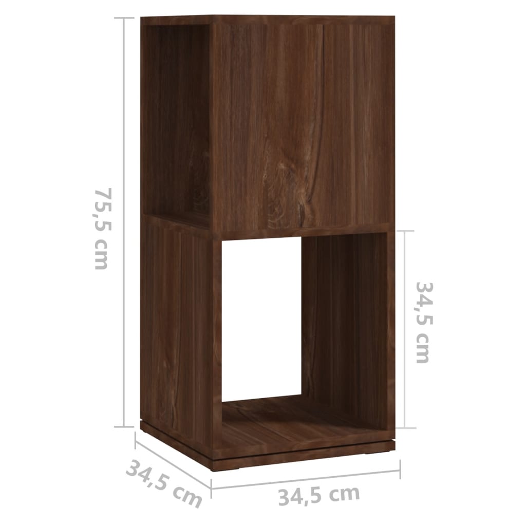 Drehregal Braun Eiche-Optik 34,5X34,5X75,5 Cm Holzwerkstoff