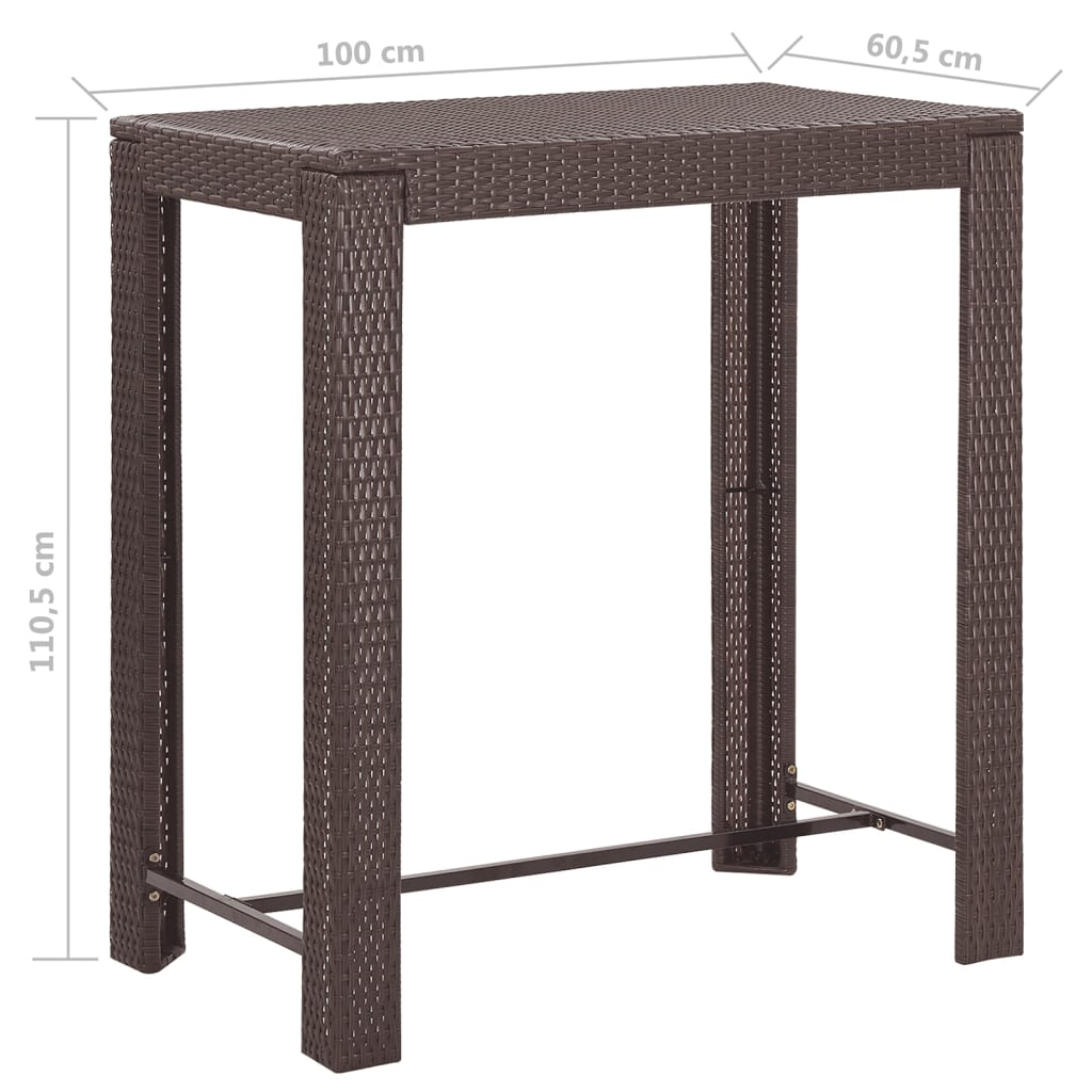 5-Tlg. Gartenbar-Set Mit Kissen Poly Rattan