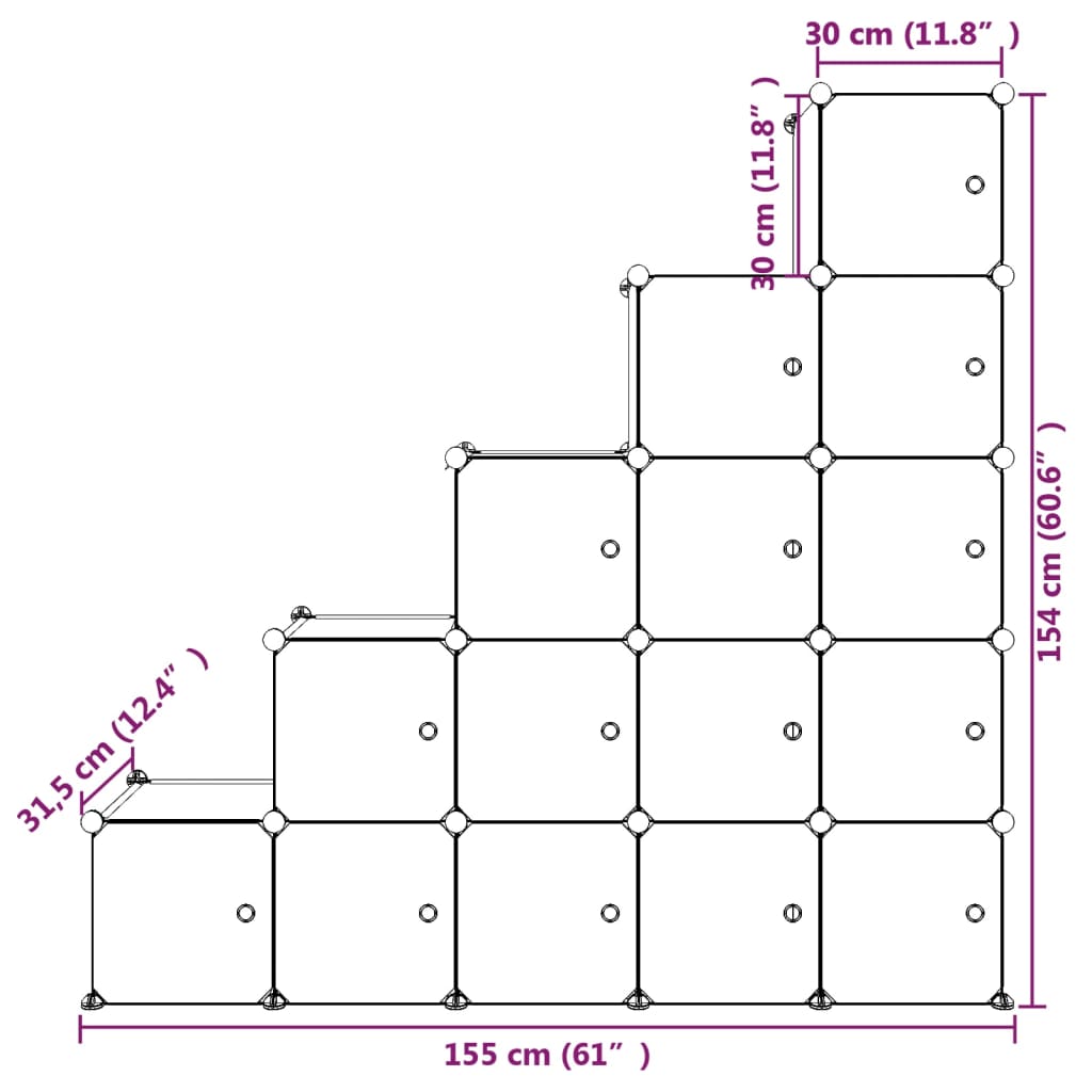 Kinderschrank Modular Mit 15 Würfeln Pp Blau