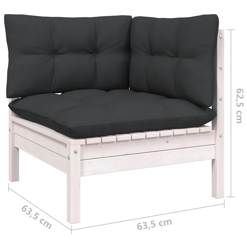 9-Tlg. Garten-Lounge-Set Mit Kissen Kiefer Massivholz