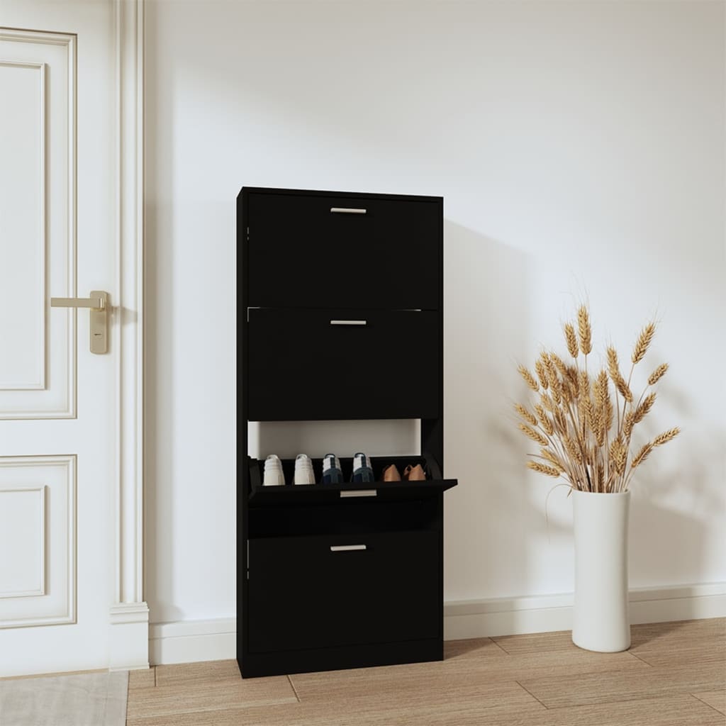 Schuhschrank 59X17X Holzwerkstoff Schwarz