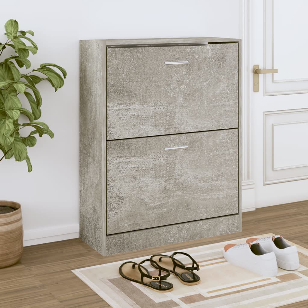 Schuhschrank Holzwerkstoff Betongrau