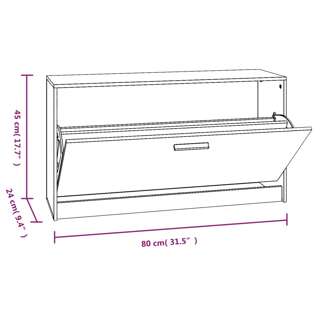 Schuhbank 80X24X45 Cm Holzwerkstoff Räuchereiche