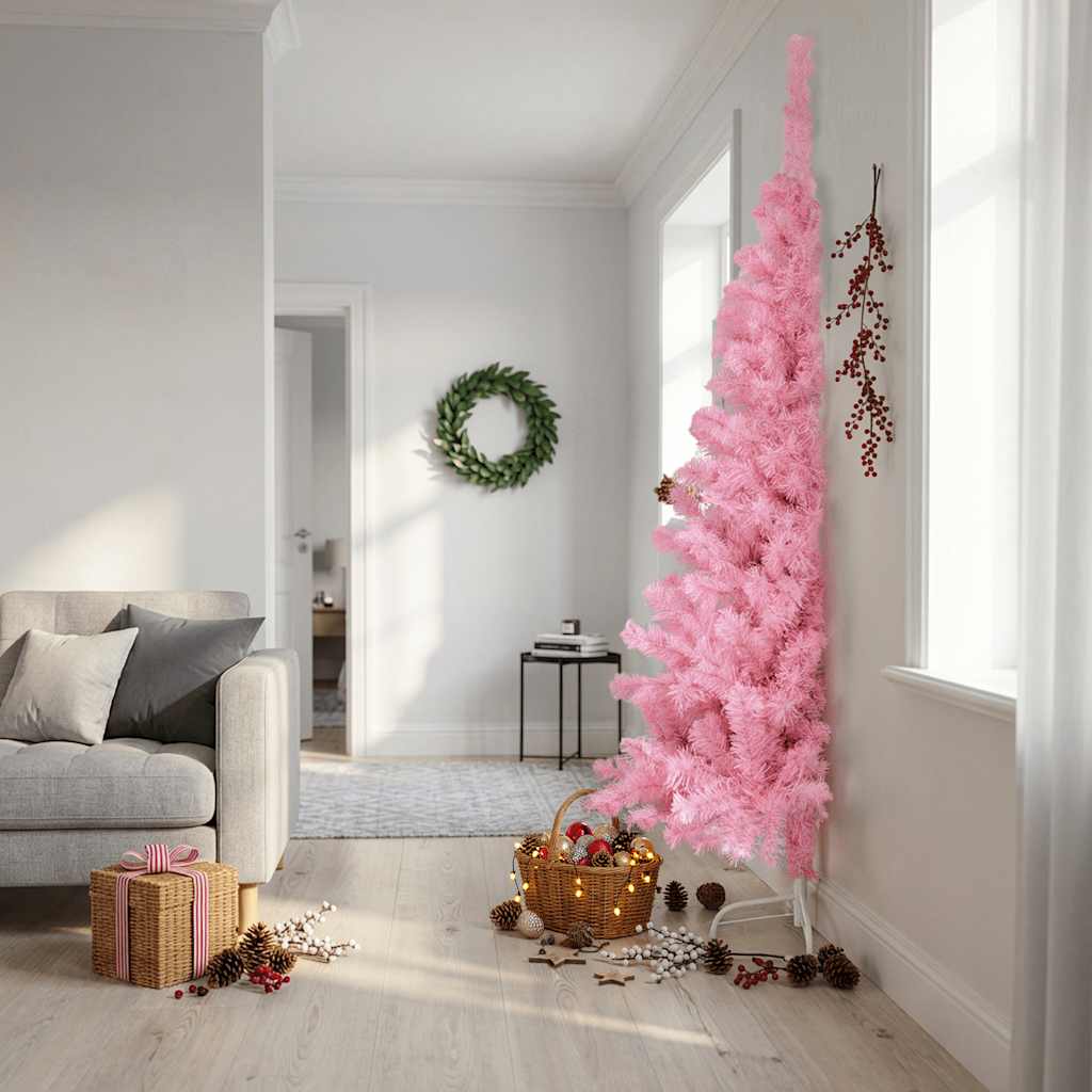 Künstlicher Halb-Weihnachtsbaum Mit Ständer 150 Cm Pvc Rosa