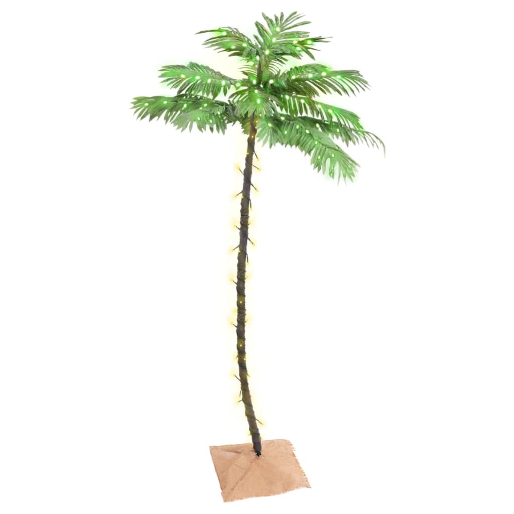 Künstliche Palme Led Warmweiß 72 Leds Blau
