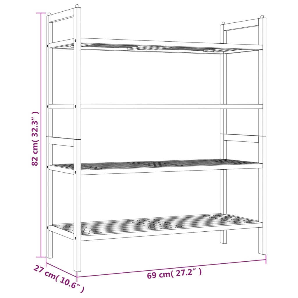 Schuhregale 2 Stk. 69X27X41 Cm Massivholz Nussbaum