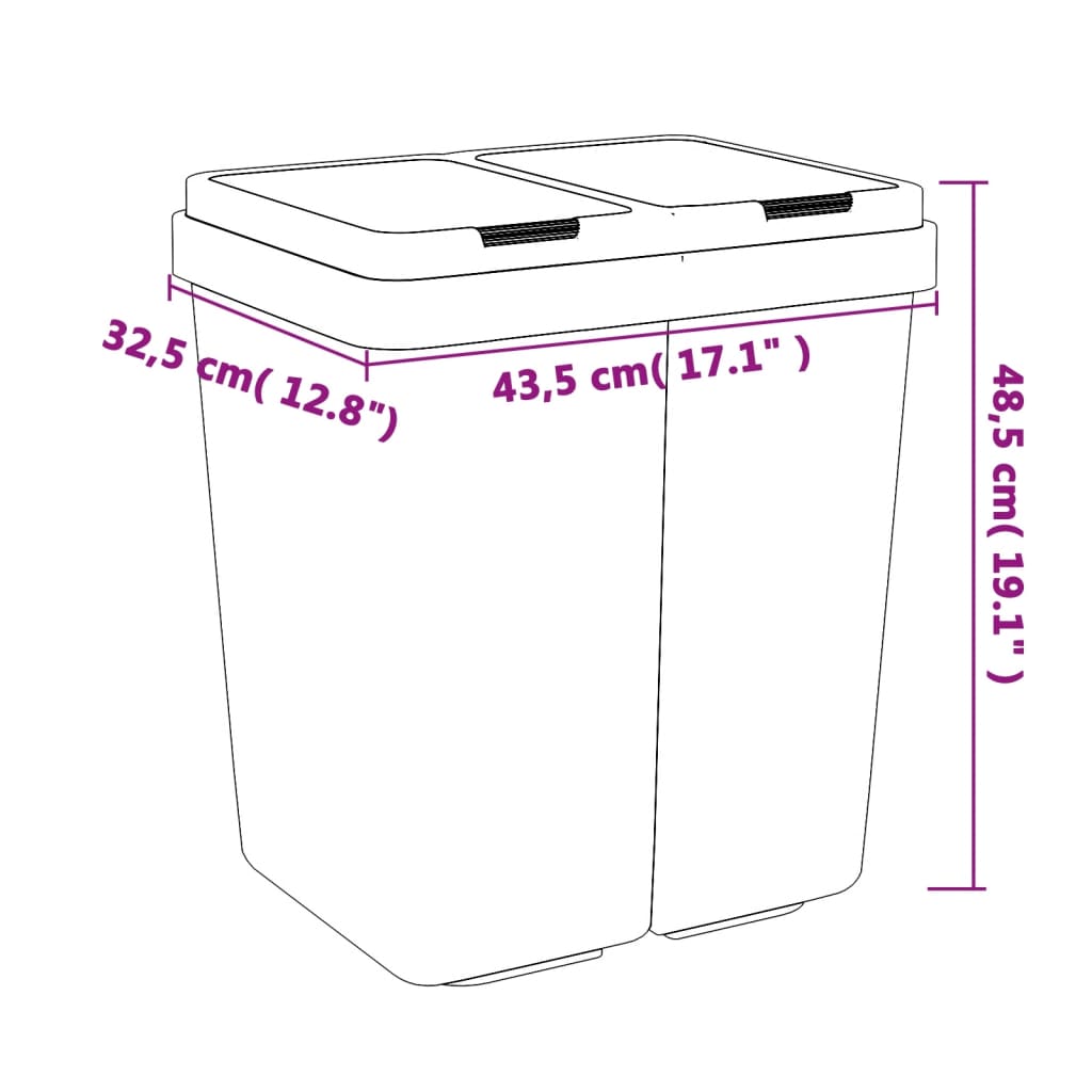 Duo Mülleimer 2X25 L