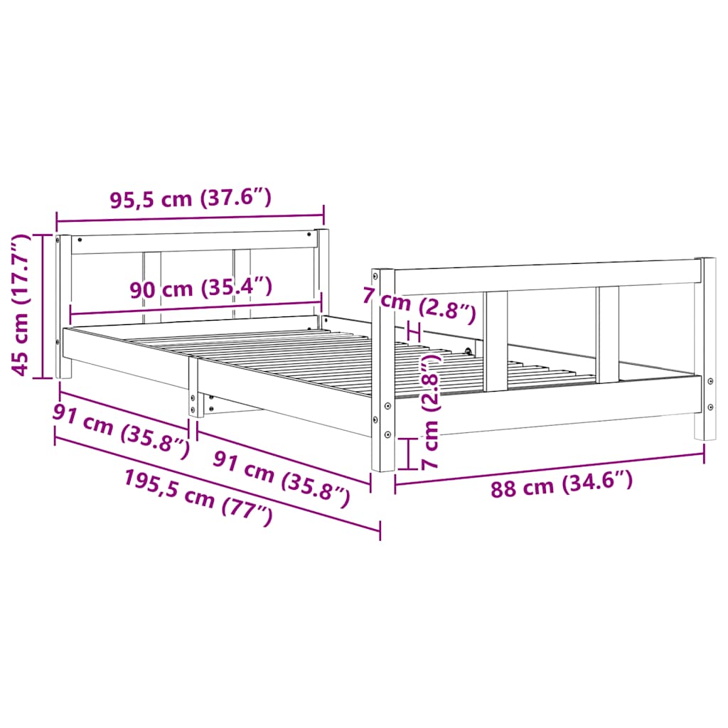 Kinderbett Massivholz Kiefer