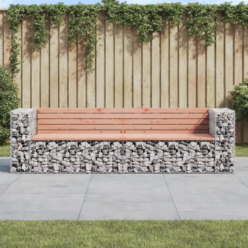 Gartenbank Aus Gabionen 244X71X65,5 Cm Massivholz Kiefer