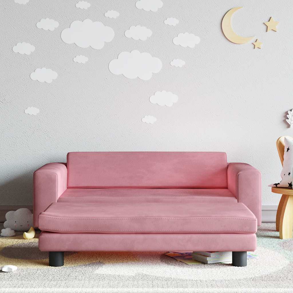 Kindersofa Mit Hocker 100X50X30 Cm Samt