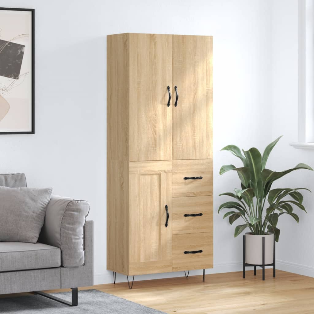 Highboard 69,5X34X180 Cm Holzwerkstoff