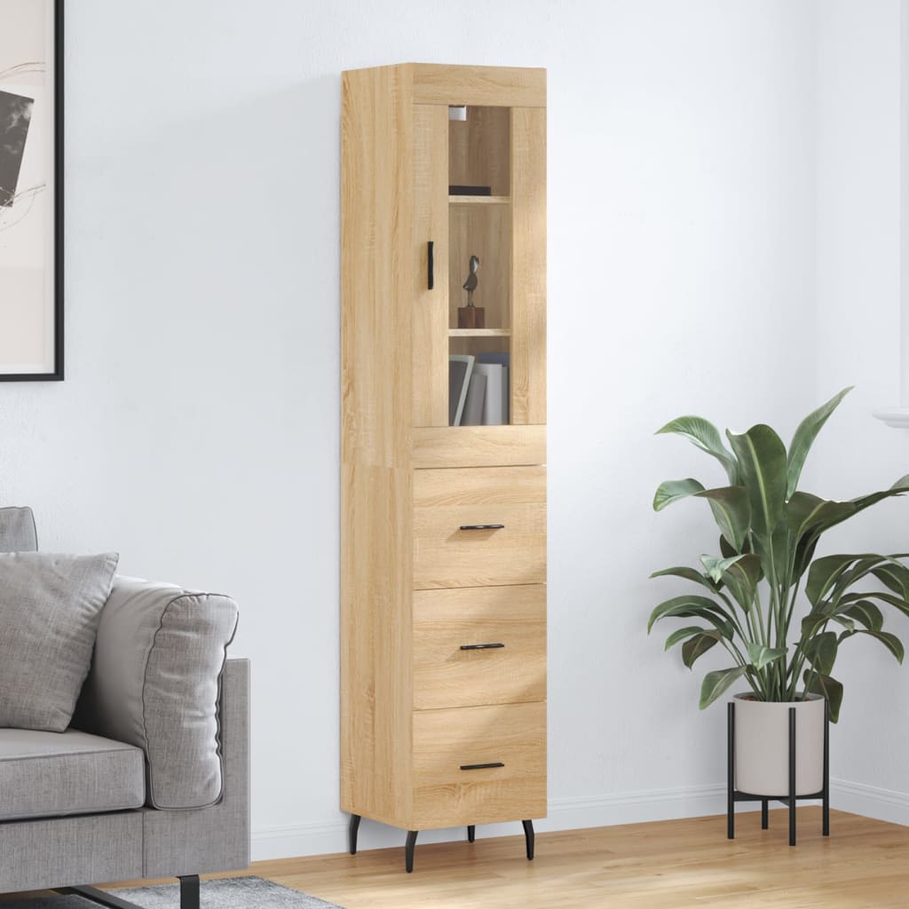 Highboard 34,5X34X180 Cm Holzwerkstoff