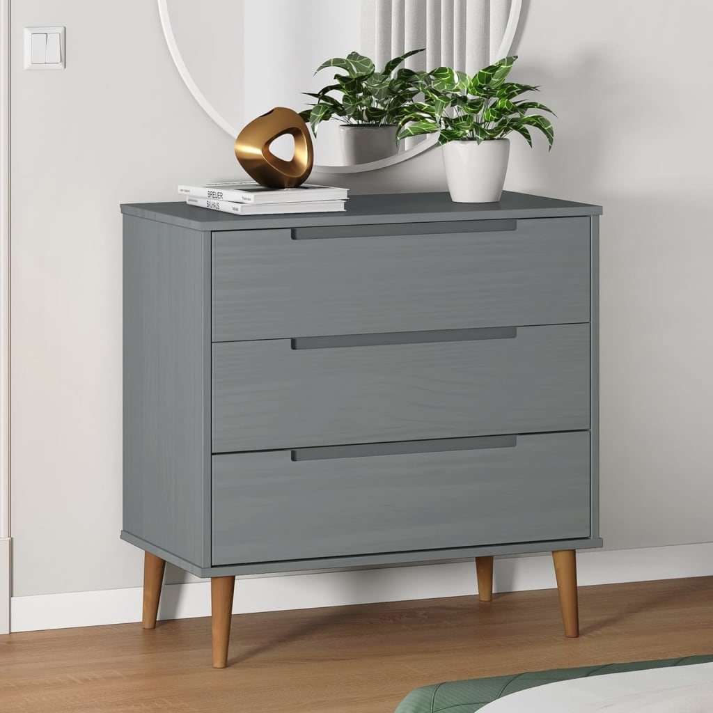 Kommode Molde 80 X 40 X 80 Cm Massives Kiefernholz
