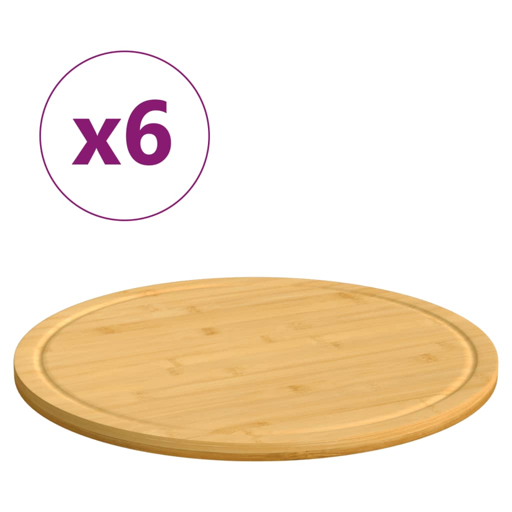 Schneidebretter 6 Stk. Ø30X1,5 Cm Bambus