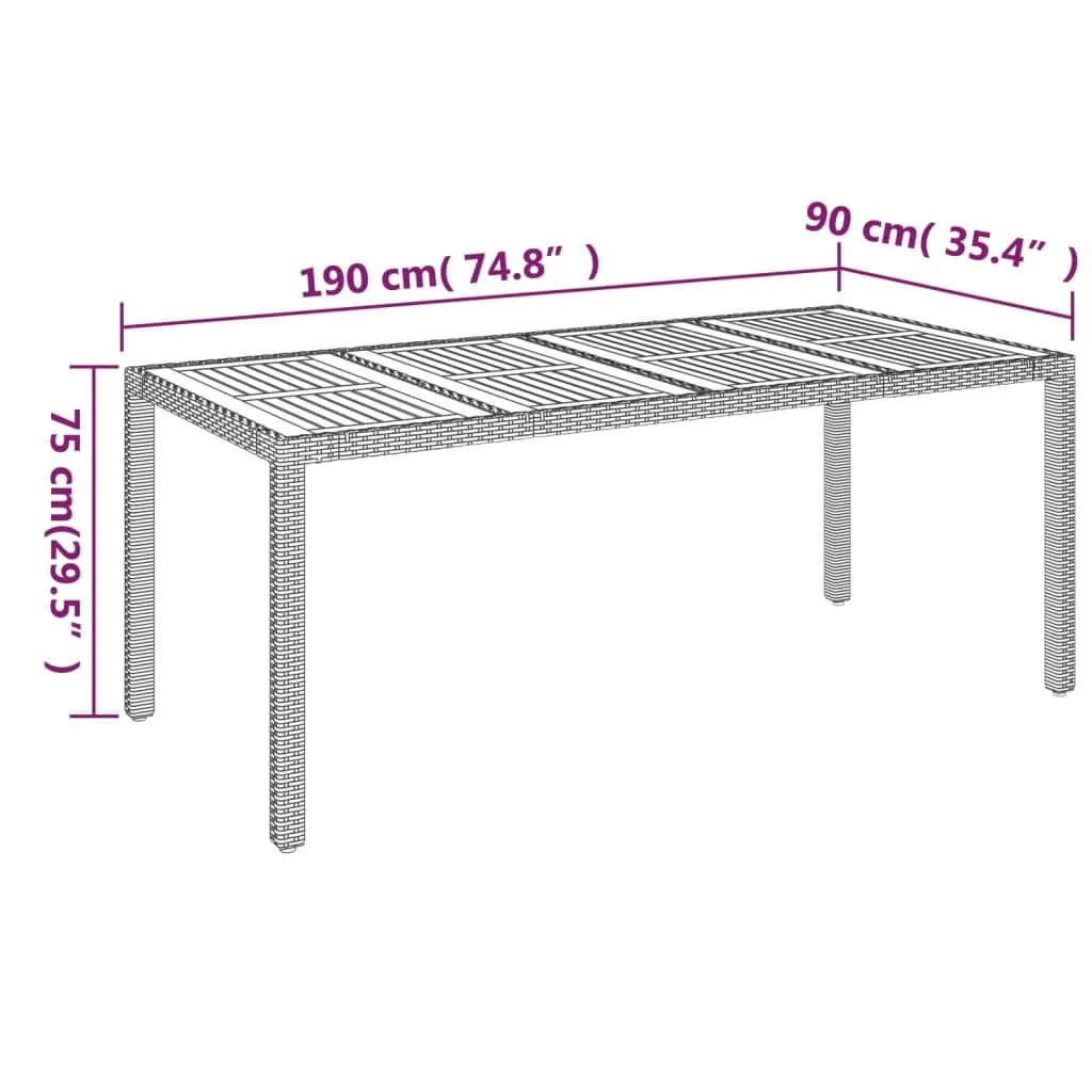 9-Tlg. Garten-Essgruppe Mit Kissen Poly Rattan