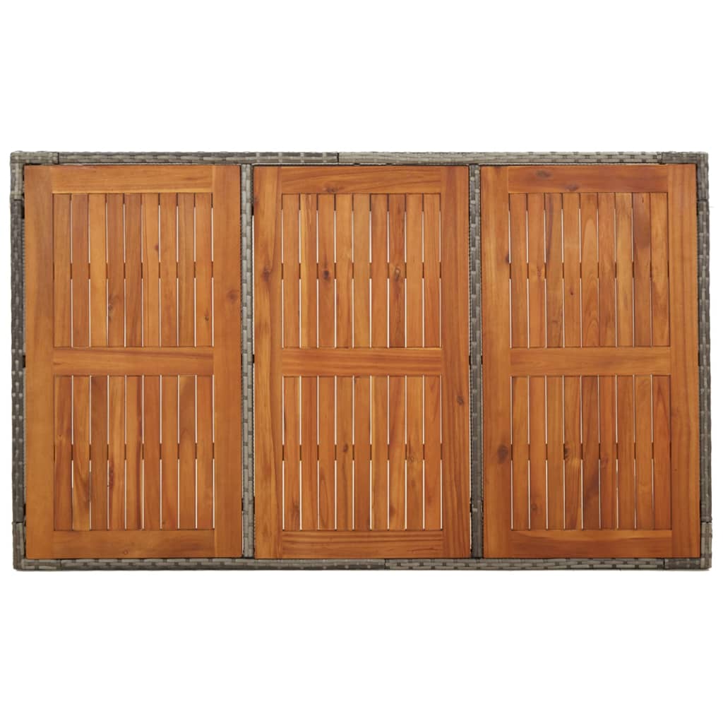 7-Tlg. Garten-Essgruppe Mit Kissen Grau Poly Rattan
