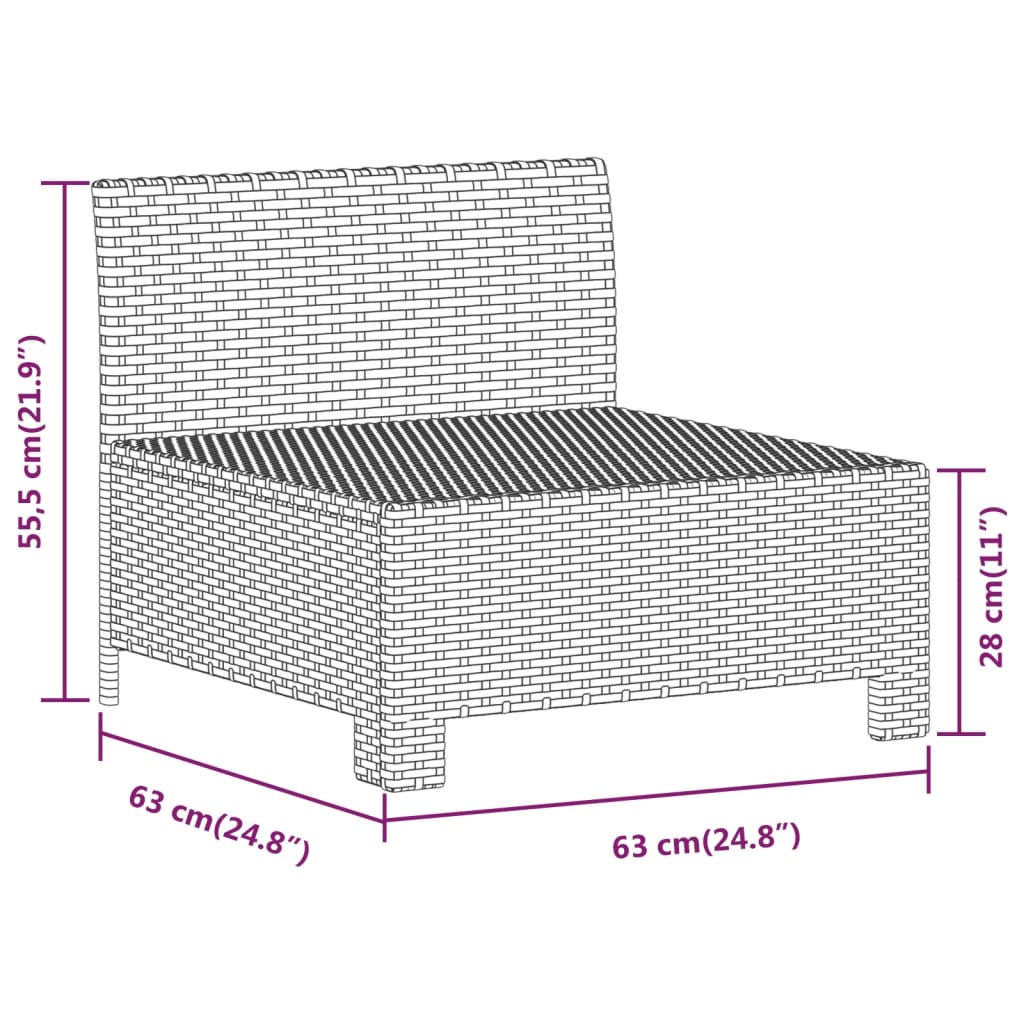 5-Tlg. Garten-Lounge-Set Mit Kissen Grau Poly Rattan
