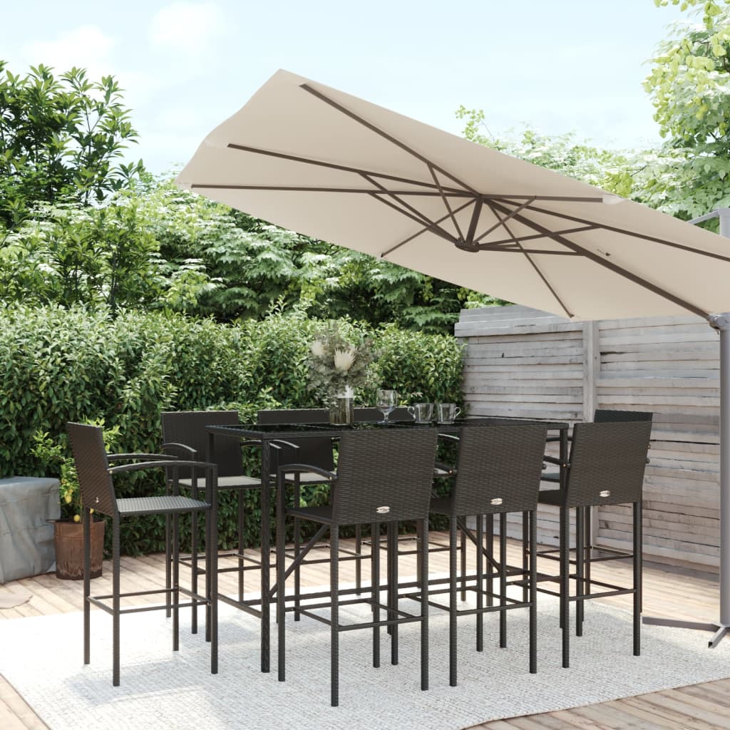 5-Tlg. Gartenbar-Set Poly Rattan