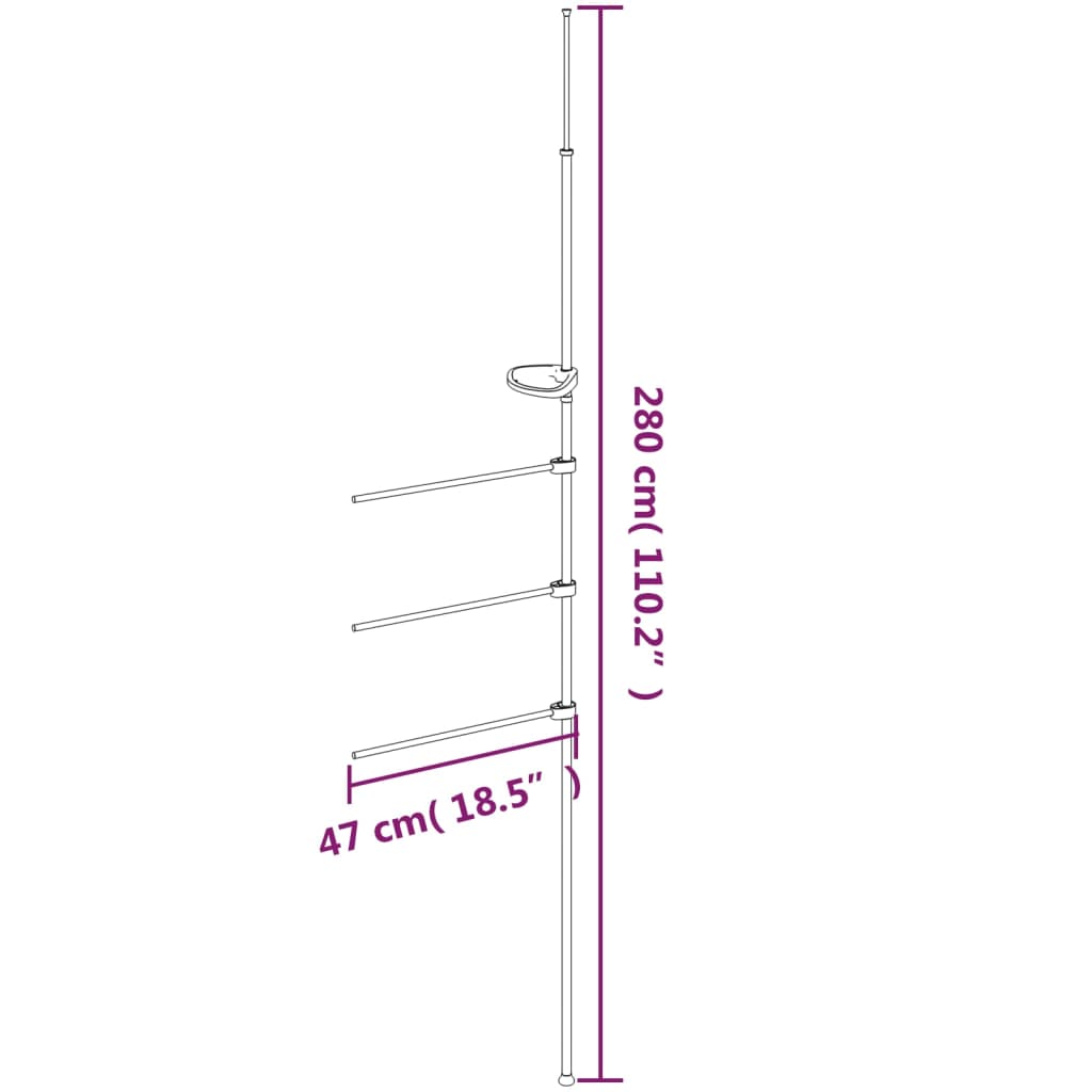 Handtuchhalter 47X280 Cm Aluminium Mehrfarbig