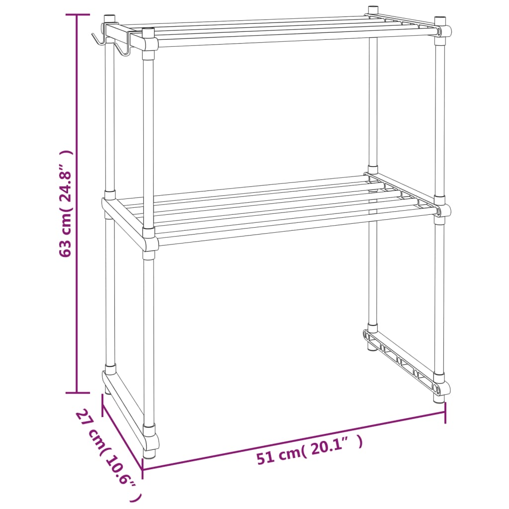 Mikrowellenregal Weiß 51X27X63 Cm Aluminium Rosa