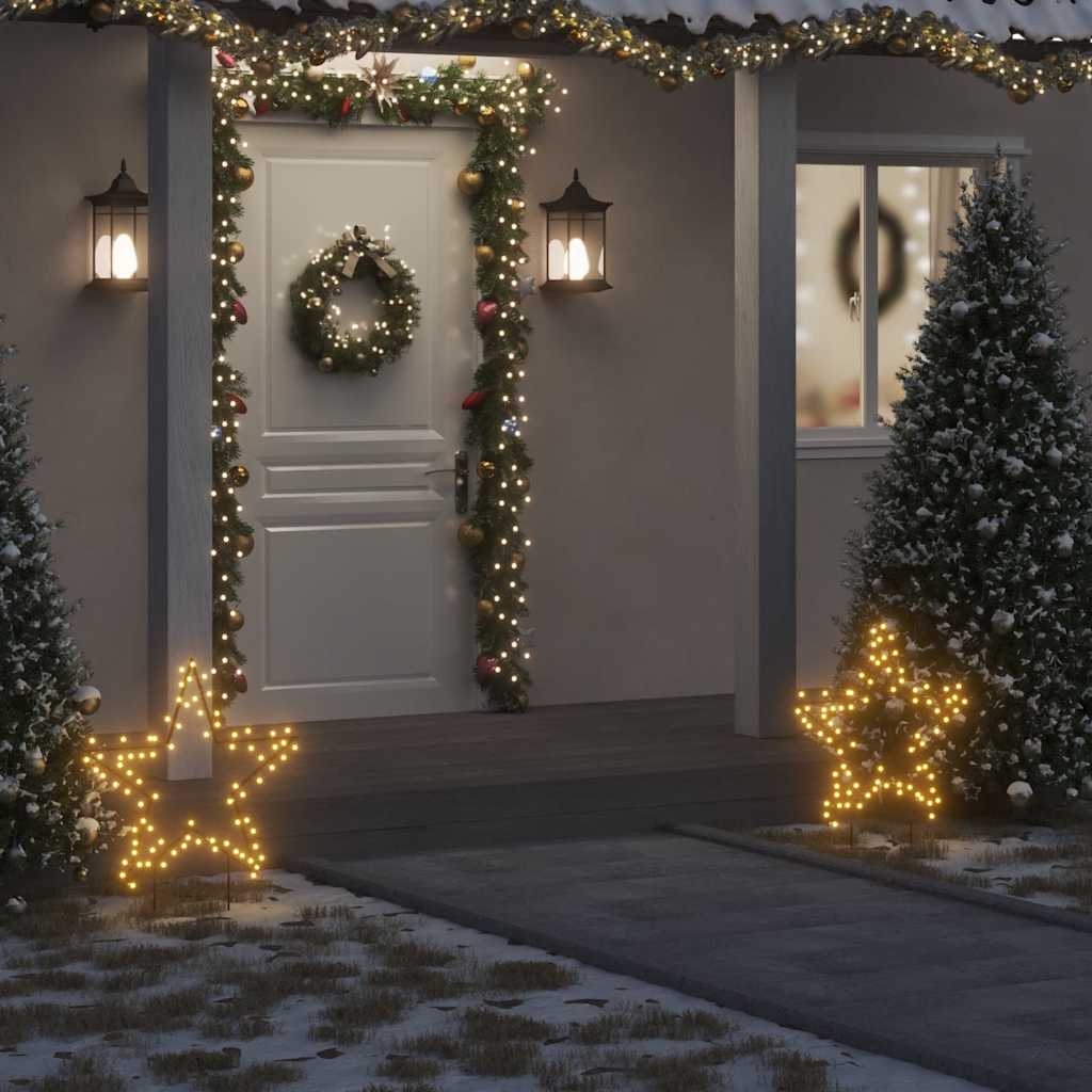 Weihnachtssterne Mit Erdspießen 3 Stk. 50 Leds 29 Cm