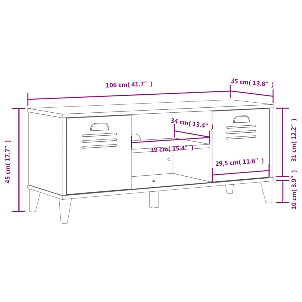 Schuhbank Viken 106X35X45 Cm Holzwerkstoff Weiß