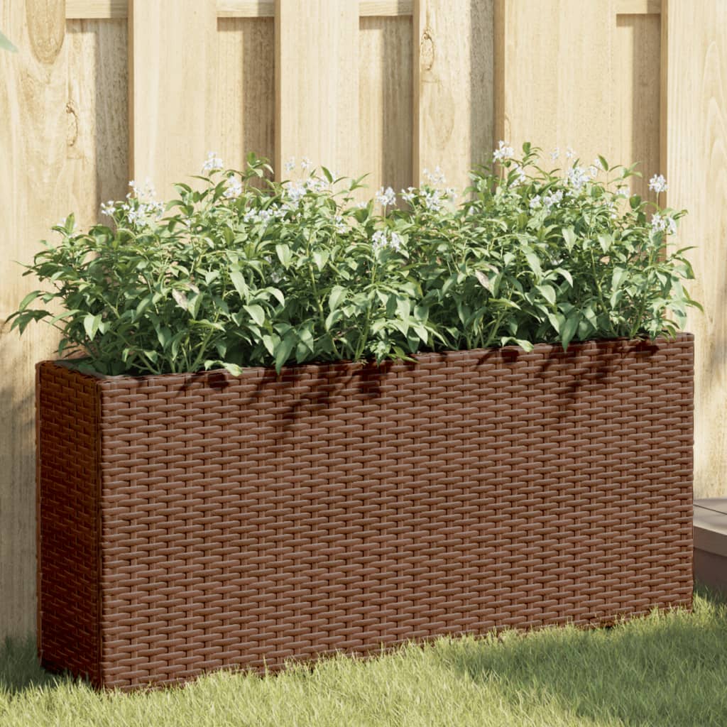 Hochbeet Mit 2 Fächern 90X20X40 Cm Poly Rattan