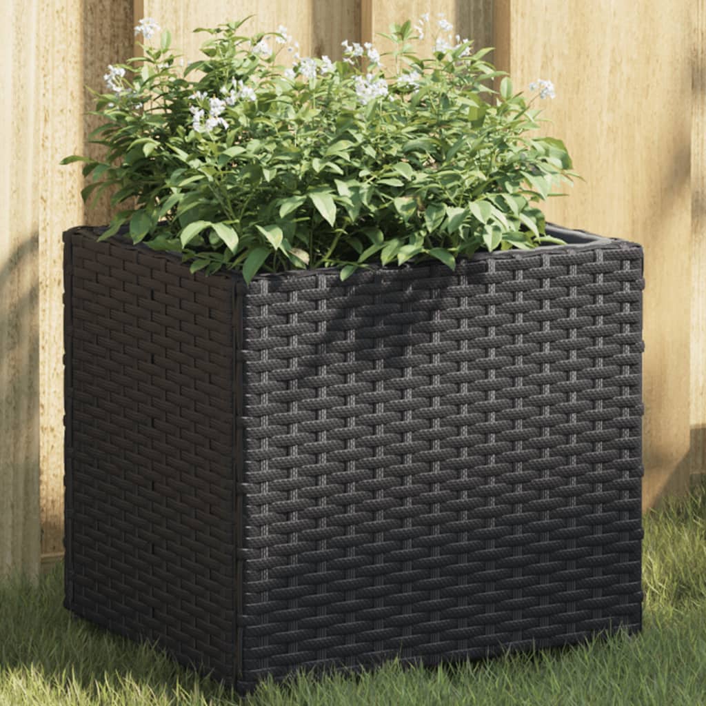 Pflanzkübel Mit Rollen 3 Töpfe Poly-Rattan