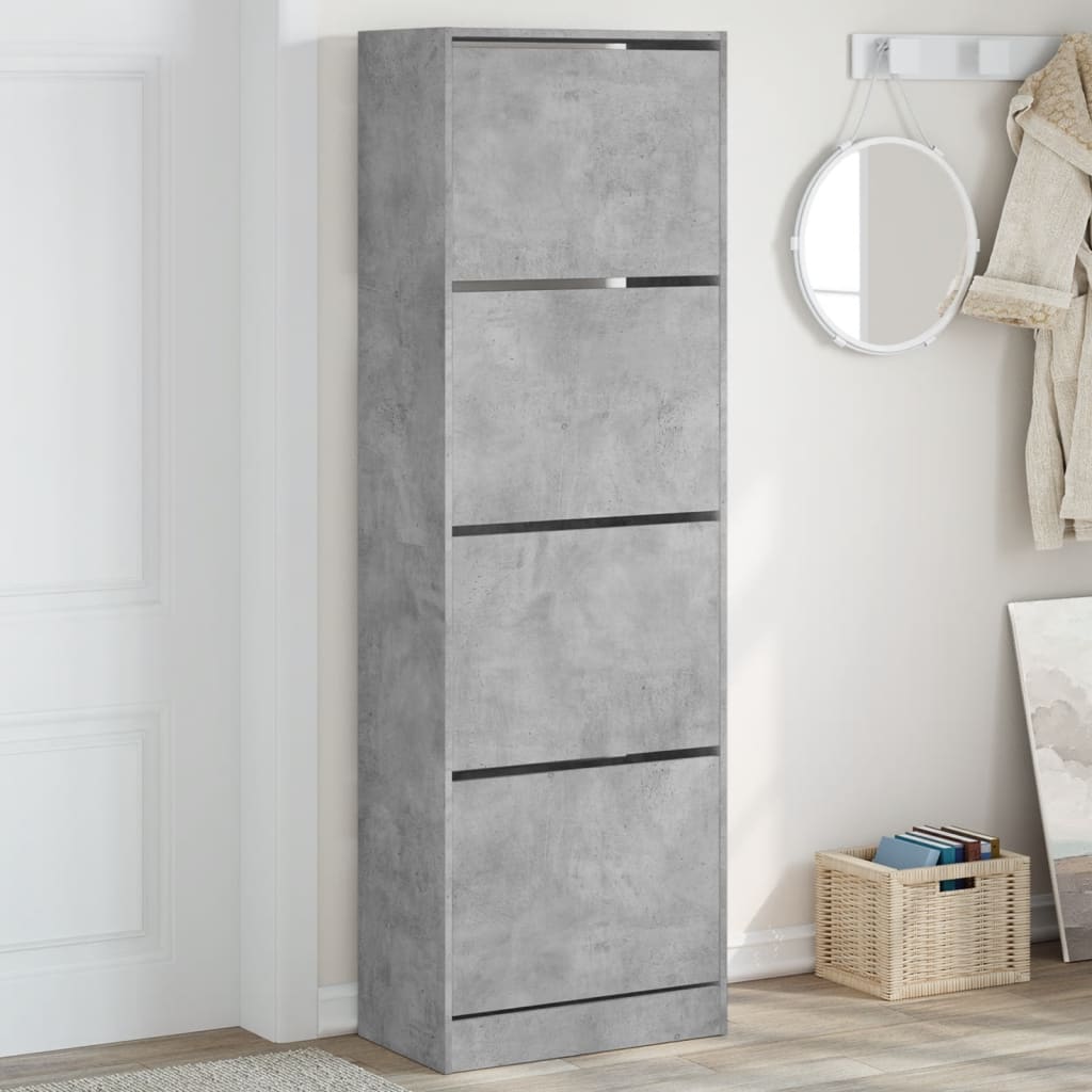 Schuhschrank 80X21X125,5 Cm Holzwerkstoff Betongrau