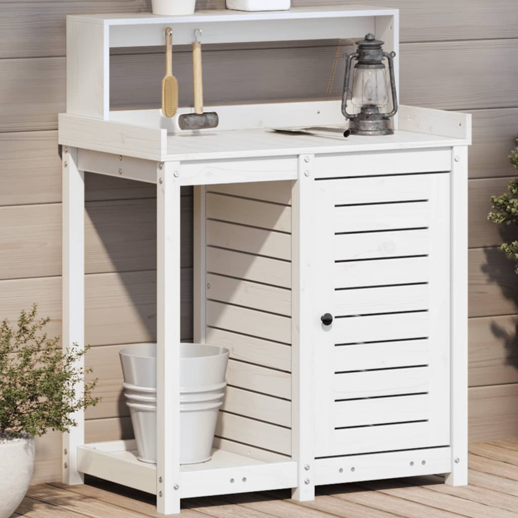 Pflanztisch Mit Ablagen 82,5X50X109,5 Cm Massivholz Douglasie