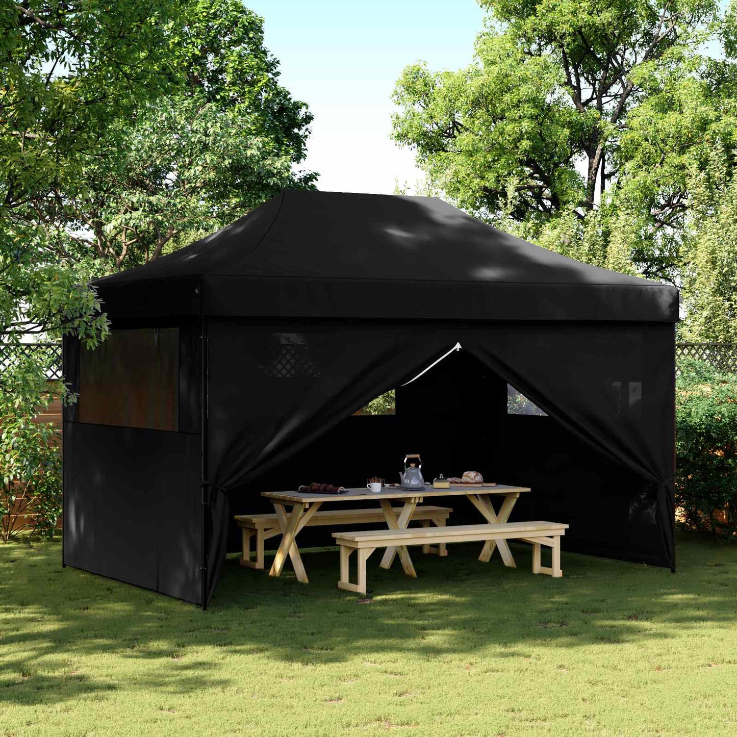 Partyzelt Faltbar Pop-Up 440X292X315 Cm Schwarz