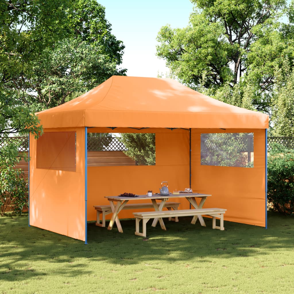 Partyzelt Faltbar Pop-Up Mit 4 Seitenteilen Orange