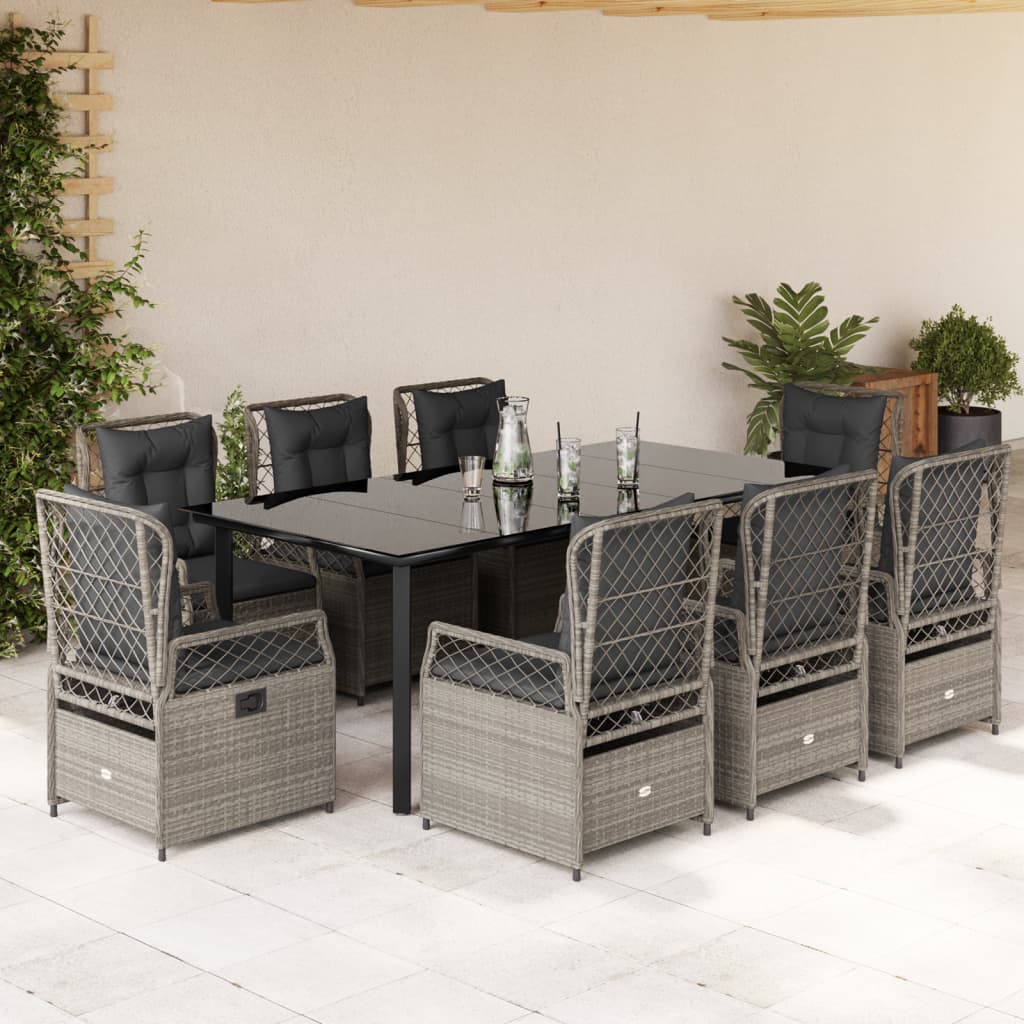 7-Tlg. Garten-Essgruppe Mit Kissen Poly Rattan