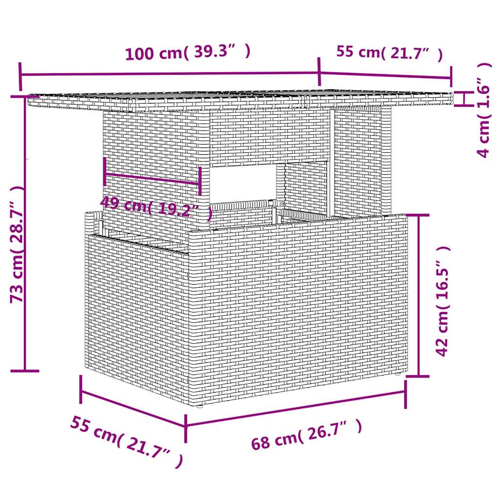 7-Teiliges Gartensofa-Set Mit Kissen, Es Polyrattan
