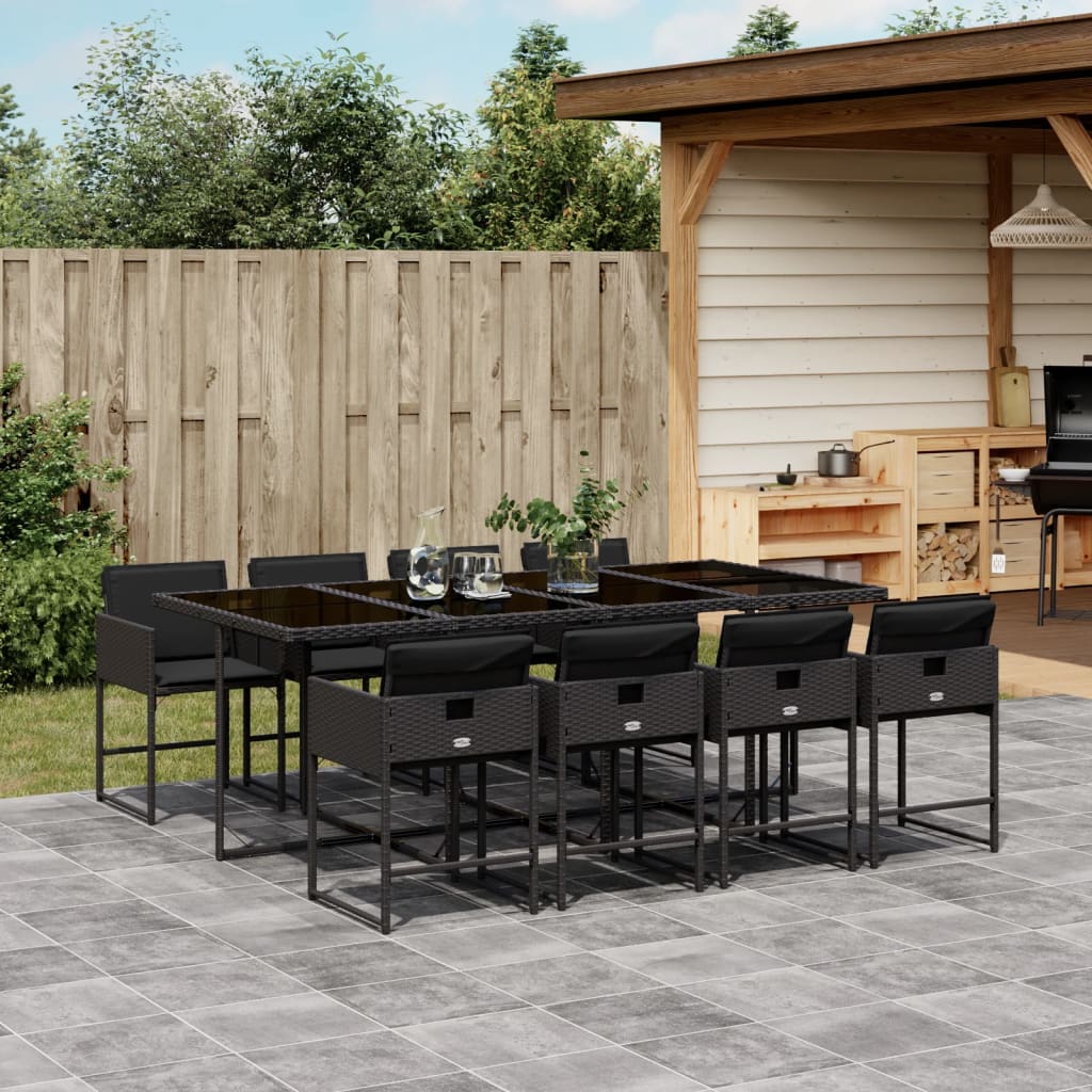 13-Tlg. Garten-Essgruppe Mit Kissen Poly Rattan
