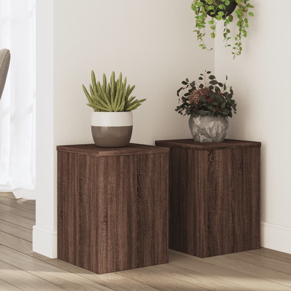 Pflanzenständer 2 Stk. Braun Eiche Holzwerkstoff Braune Eiche