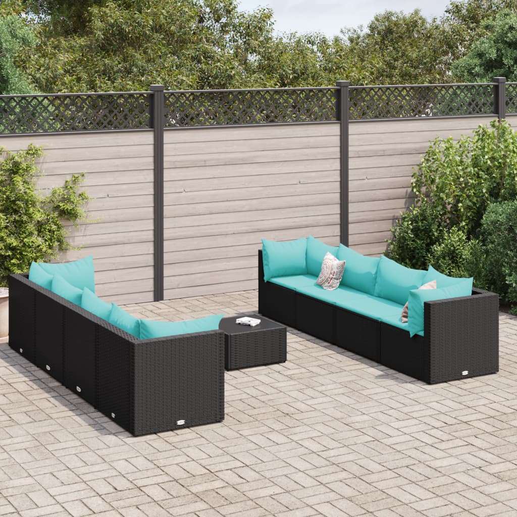 6-Tlg. Garten-Lounge-Set Mit Kissen Poly Rattan