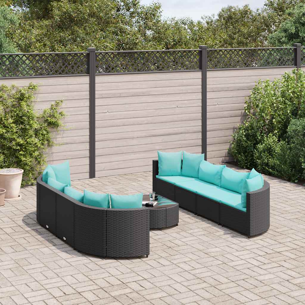 7-Tlg. Garten-Sofagarnitur Mit Kissen Braun Poly Rattan