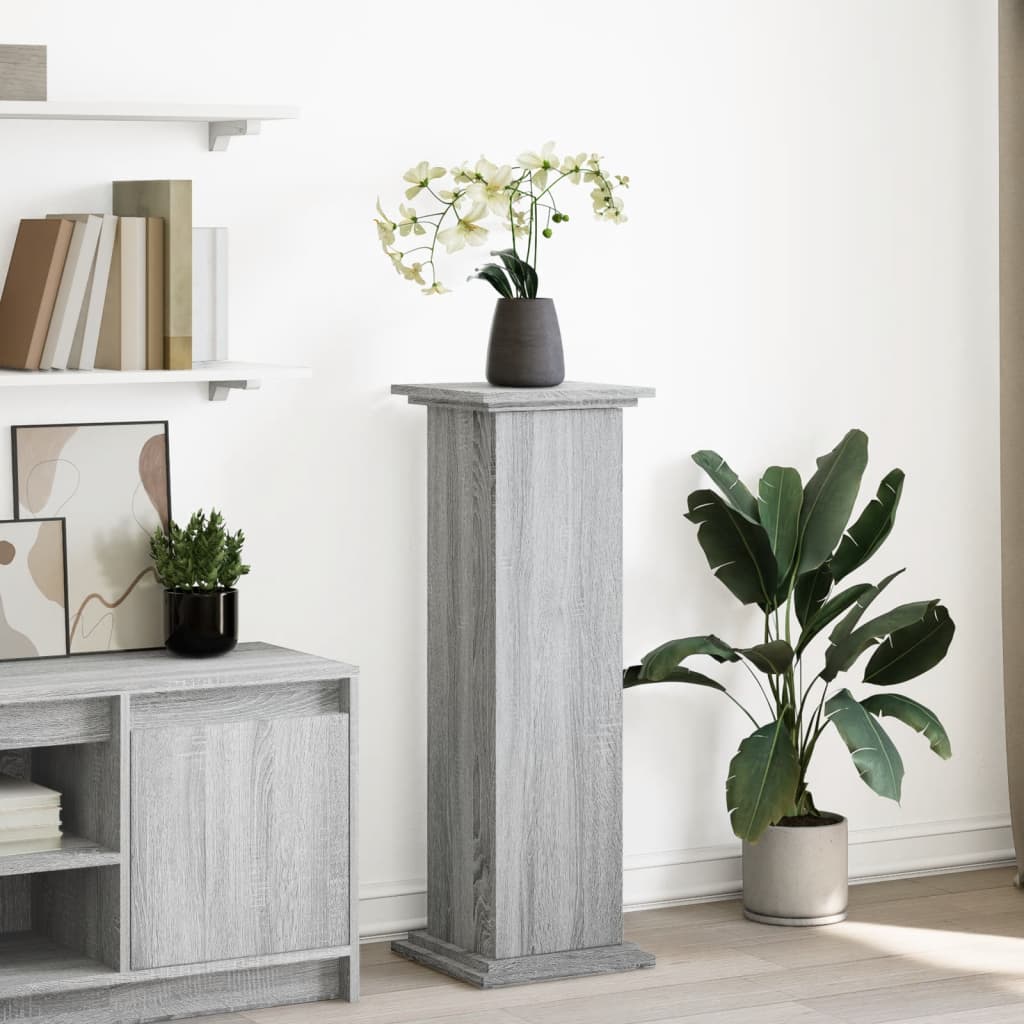 Postament Mit Stauraum Holzwerkstoff Grau Sonoma