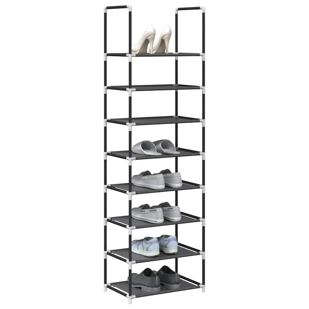 Schuhregal 10-Stöckig Schwarz Vliesstoff