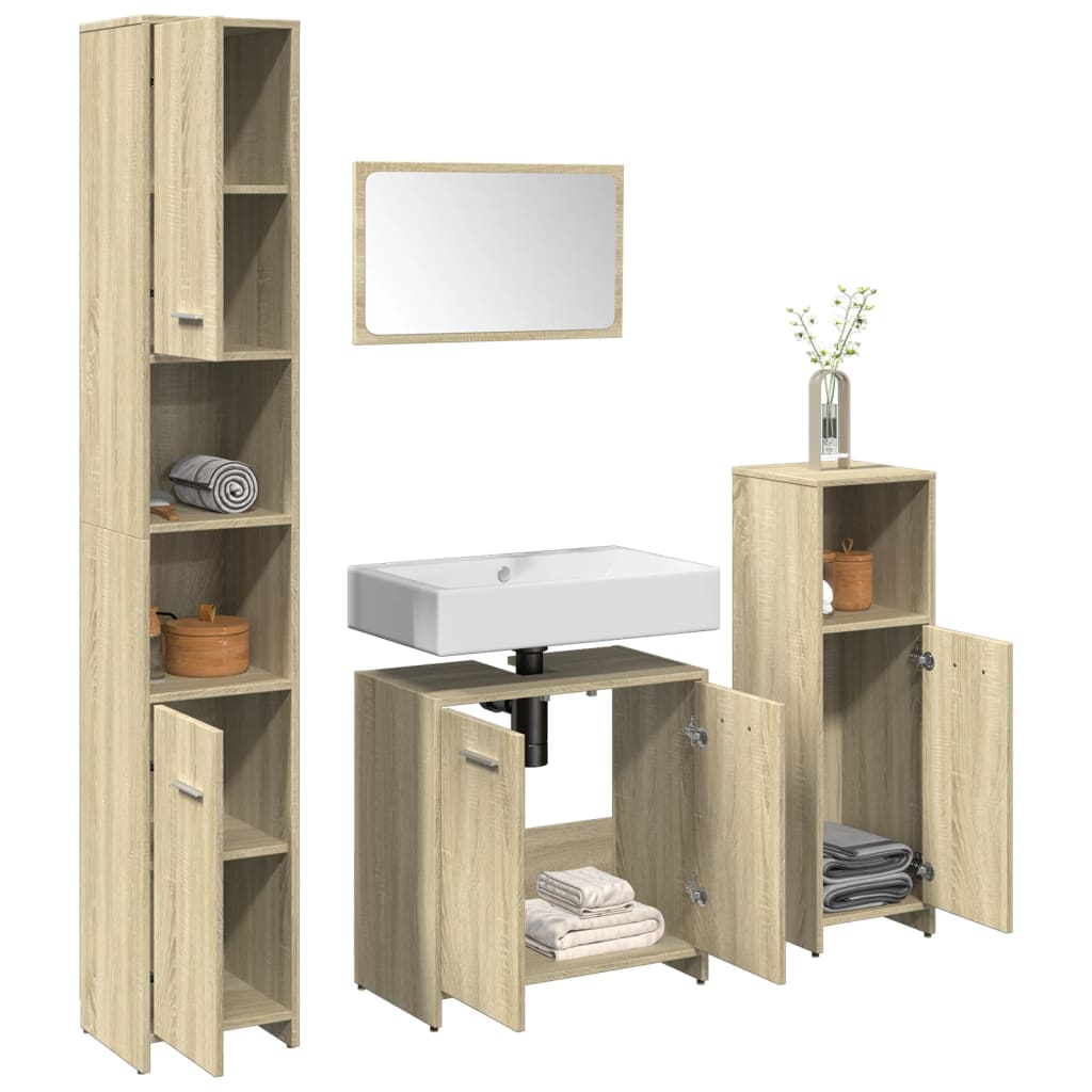 Badezimmermöbel-Set 4 Pcs Holzwerkstoff