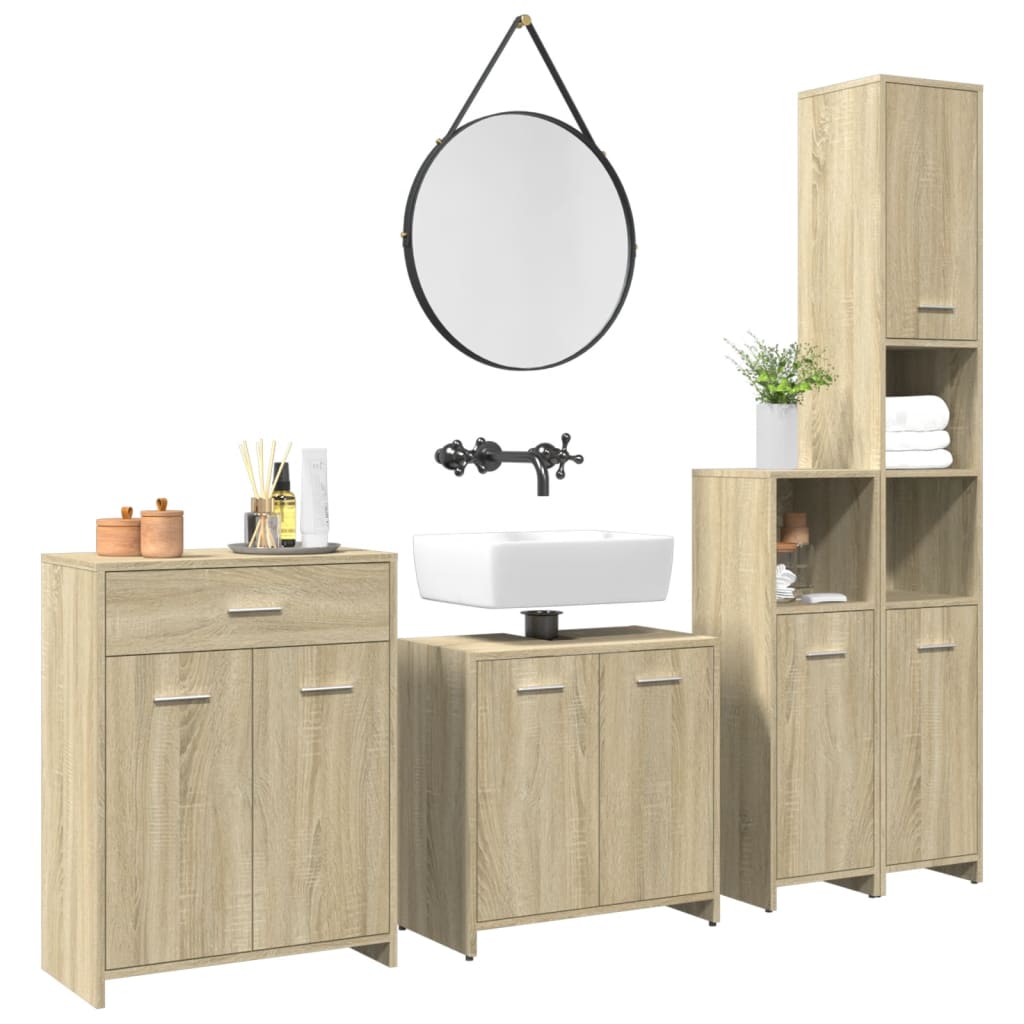Badezimmermöbel-Set 4 Pcs Holzwerkstoff