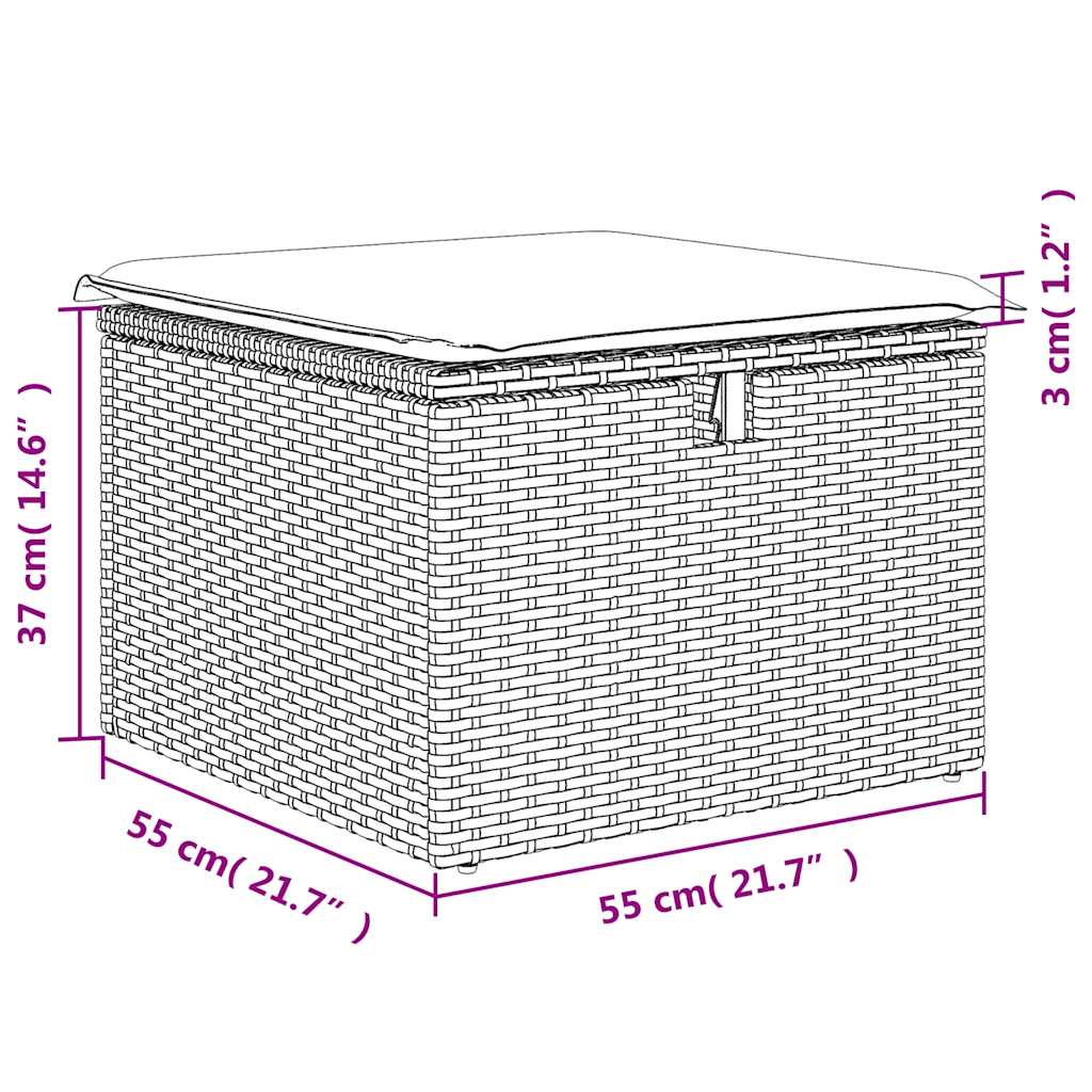 6-Tlg. Garten-Sofagarnitur Mit Kissen Poly Rattan