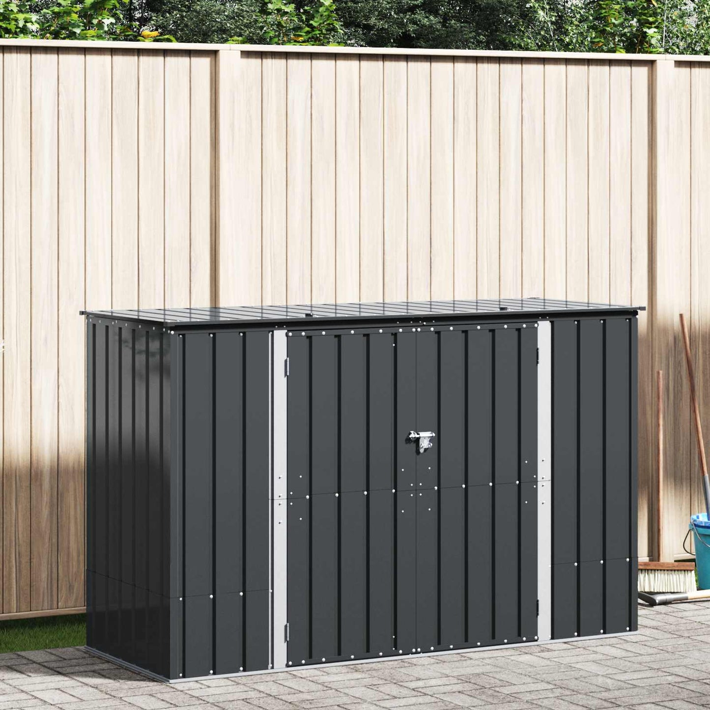 Gartenlagerbox 214 X 82 X 132 Cm Stahl